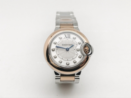 Balon Bleu Ladies 28mm RG RG/SS Wht/Dia V6F V7 Sw Qtz