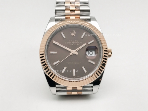 DJ2 41mm Jub Flt 904L RG/SS Brn/Stk Clean VR3235