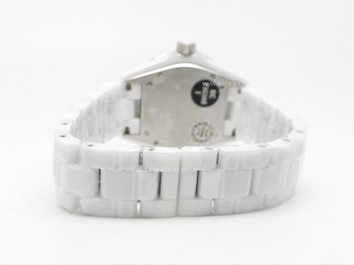 XHANEL J-12 38mm Wht CER/CER Wht/Pink Num Dia HTF A2892