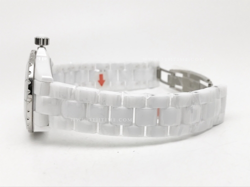 XHANEL J-12 38mm Wht CER/CER MOP/Num Dia HTF A2892