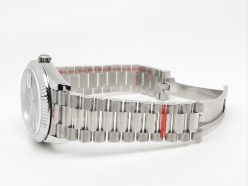 DayDate 40mm 904L Flt SS/SS Blue/Rm/Stk GMF A2836