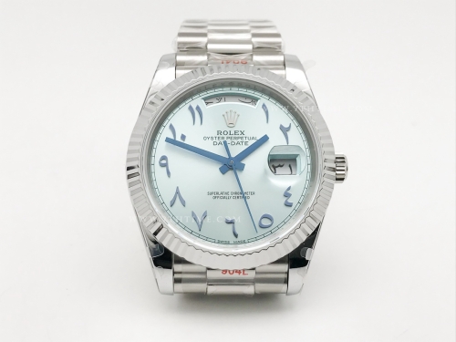 DayDate 40mm 904L Flt SS/SS I-Blue/Ara GMF A2836