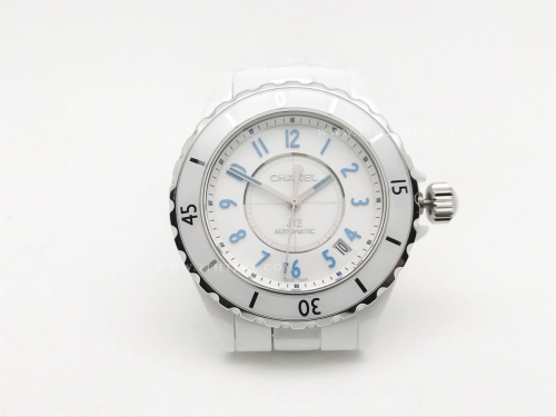 XHANEL J-12 38mm Wht CER/CER Wht/Blue Num HTF A2892