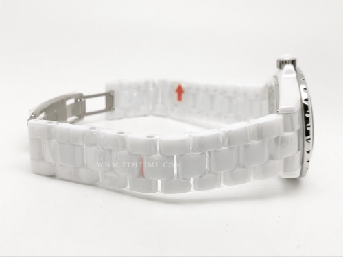 XHANEL J-12 38mm Wht Coco CER/CER Wht/Num HTF A2892