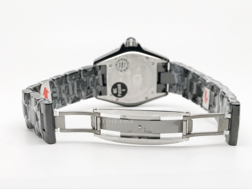 XHANEL J-12 38mm Blk Coco CER/CER Blk/Num HTF A2892