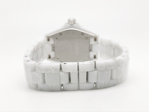 XHANEL J-12 33mm Wht CER/CER W-MOP/Dia HTF Qtz