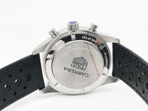 Carrera Chrono 42mm Wht SS/LE Blk/Blk A8F VK63A