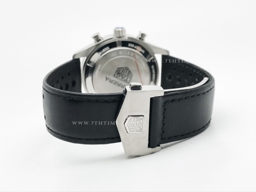 Carrera Chrono 42mm Wht SS/LE Blk/Blk A8F VK63A