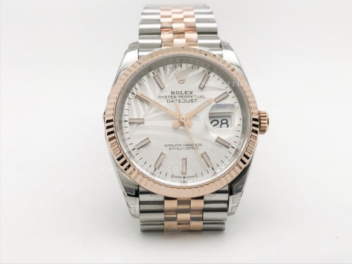 DJ 126231 36mm Jub Flt 904L RG/SS M-Palm/Stk VSF VS3235