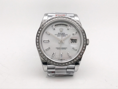 DayDate 40mm 904L B.Dia SS/SS W-MOP/B.Dia GMF A2836