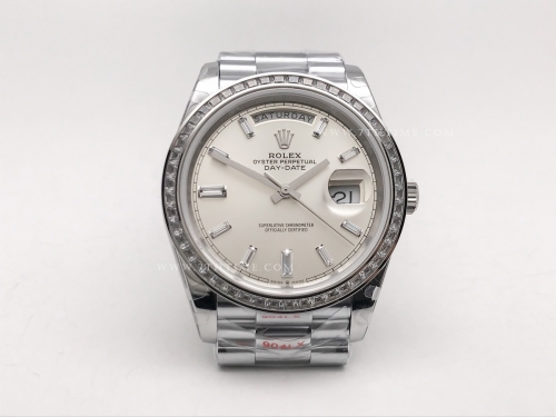 DayDate 40mm 904L B.Dia SS/SS Silv/B.Dia GMF A2836