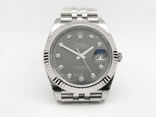 DJ2 41mm 126334 Jub Flt 904L SS/SS Grey/Dia EWE A3235