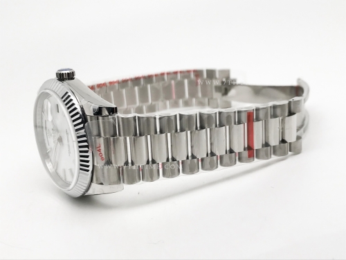 DayDate 40mm 904L Flt SS/SS Wht/Stk GMF VR3255