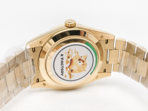 DayDate 40mm 228238 904L Flt Wt YG/YG Grn/Rm KF VR3255