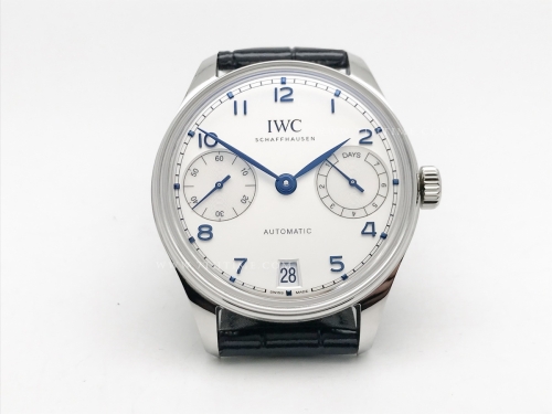 Portugieser Auto 7 Days IW500703 SS/LE Wht/B-Num APSF A52010
