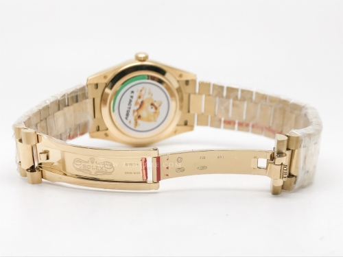 DayDate 40mm 228238 904L Flt Wt YG/YG Blk/Dia KF VR3255