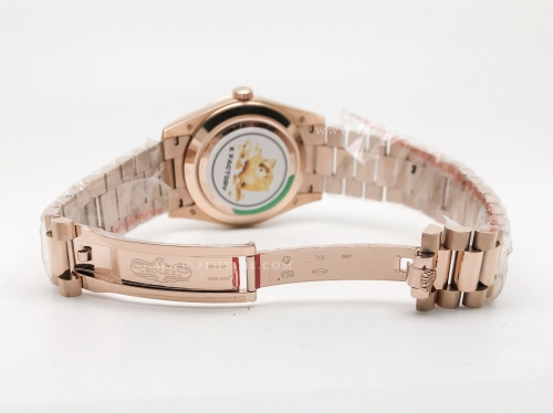 DayDate 40mm 228235 904L Flt Wt RG/RG Brwn/Dia KF VR3255