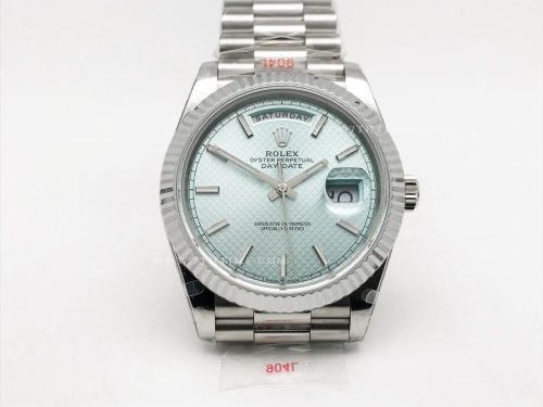 DayDate 40mm 904L Flt SS/SS L-Blue-E/Stk GMF VR3255