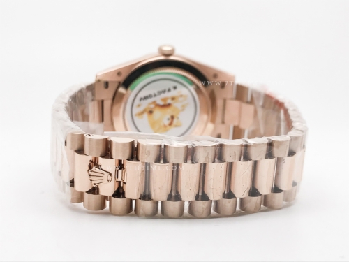 DayDate 40mm 228235 904L Flt Wt RG/RG Brwn/Rm KF VR3255