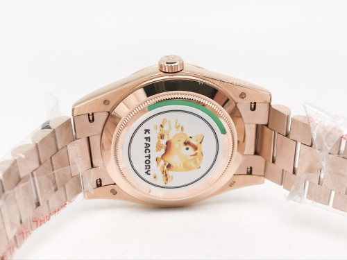 DayDate 40mm 228235 904L Flt Wt RG/RG O-Grn/Rm KF VR3255