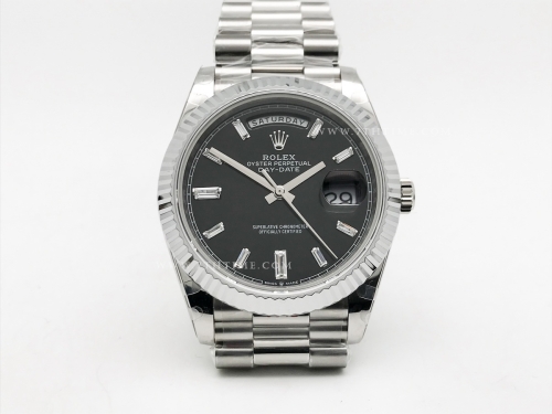 DayDate 40mm 904L Flt SS/SS Blk/Dia GMF VR3255