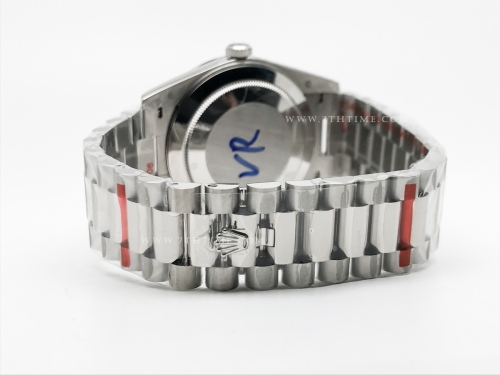 DayDate 40mm 904L Flt SS/SS Wht/Rm GMF VR3255