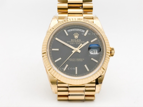 DayDate 40mm 904L Flt Wt YG/YG Blk/Stk TMF SH3255