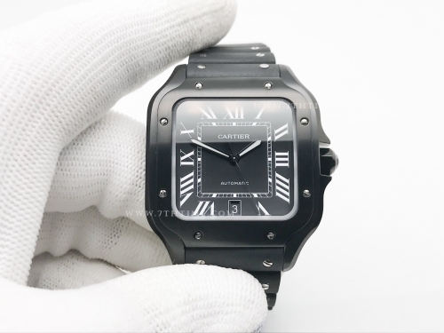 Santos De Cartier 2018 Mens XL DLC/RU Blk BVF MY9019