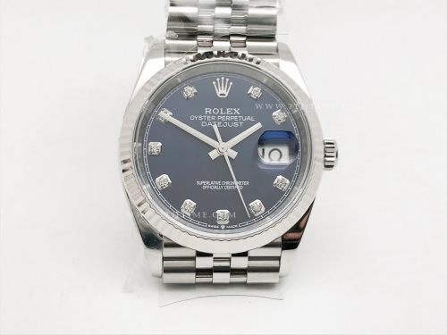 DJ 36mm Jub Flt 904L SS/SS Blue/Dia APF VR3235