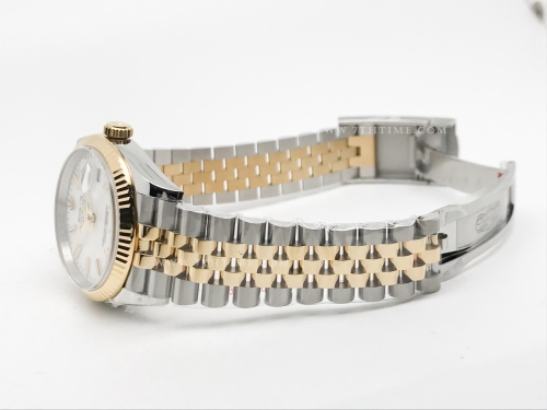 DJ 36mm Jub Flt 904L YG/SS Wht/Stk APF VR3235