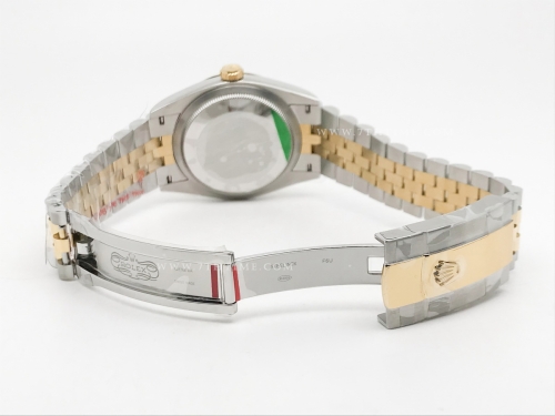 DJ 36mm Jub Flt 904L YG/SS Wht/Stk APF VR3235