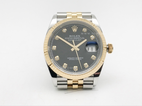 DJ 36mm Jub Flt 904L YG/SS Blk/Dia APF VR3235