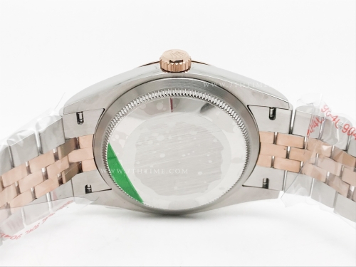 DJ 36mm Jub Flt 904L RG/SS Wht/Stk APF VR3235