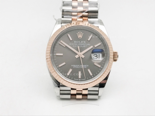 DJ 36mm Jub Flt 904L RG/SS Grey/Stk APF VR3235