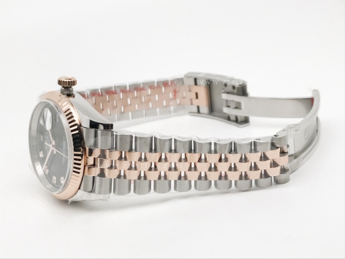 DJ 36mm Jub Flt 904L RG/SS Blk/Dia APF VR3235