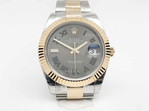 DJ2 41mm 126333 Oys Flt 904L YG/SS Gry/Rm EWE A3235