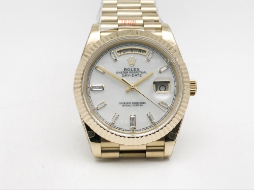 DayDate 40mm 904L Flt YG/YG M-Wht/Dia GMF VR3255