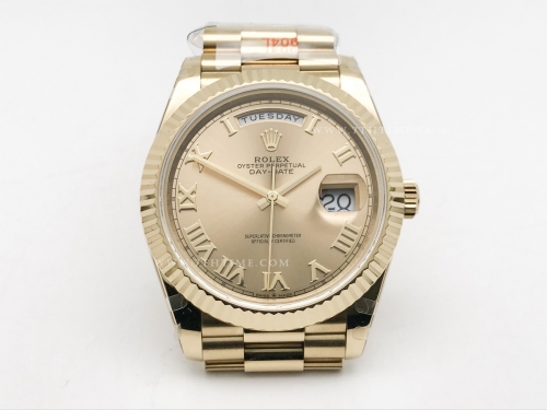 DayDate 40mm 904L Flt YG/YG Gold/Rm GMF VR3255