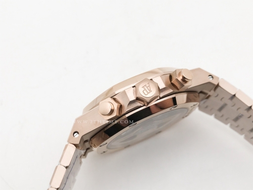 Royal Oak Chrono 26240OR RG/RG Wht/Stk BF A7750 Mod