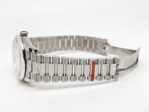 DayDate 36mm Wt 904L Flt SS/SS Wht/Rm/Stk QF VR3255