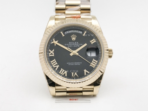 DayDate 40mm 904L Flt YG/YG Blk/Rm GMF VR3255