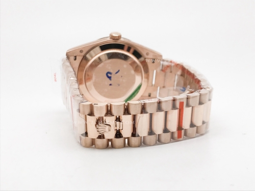 DayDate 40mm 904L Flt RG/RG Blk/Stk GMF VR3255