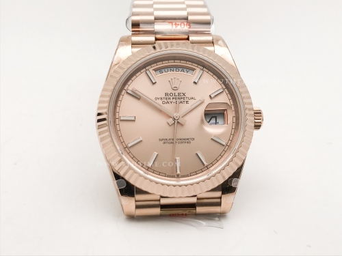 DayDate 40mm 904L Flt RG/RG Gold/Stk GMF VR3255