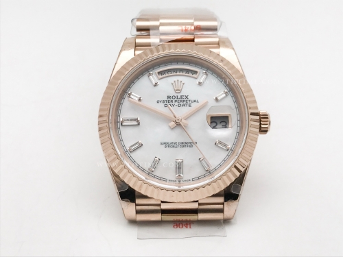 DayDate 40mm 904L Flt RG/RG M-Wht/Dia GMF VR3255