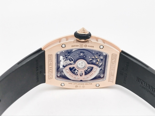 RM07-01 Ladies Diam RG/RU Blk/Blk Skele ZF CRMA2 Clone