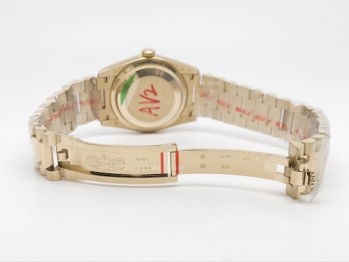 DayDate 36mm Wt 904L Flt YG/YG Blk/Onyx QF A2836