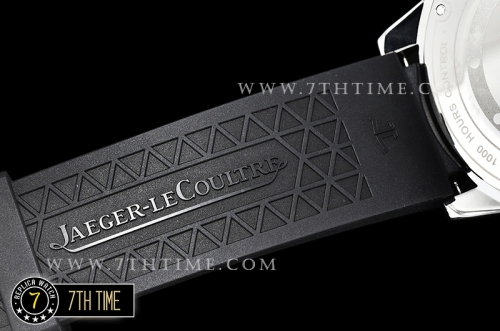 Jaeger Lecoultre Polaris Automatic Black Dial with Numeral and Stick Markers Black Rubber Strap