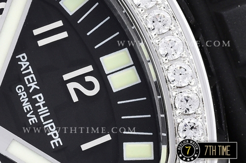 Aquanaut Ladies 5067A Diamonds Bezel SS/RU Black Checkered Dial Swiss Quartz