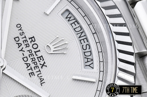 DayDate 40mm SS/SS White Dial Roman Markers Fluted Bezel A2836 Mod3255