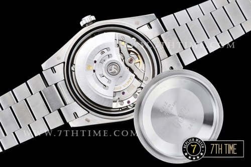 DayDate 228206 Fluted Bezel SS/SS Ice Blue Dial Baugette Diamond Markers A3255 Mod
